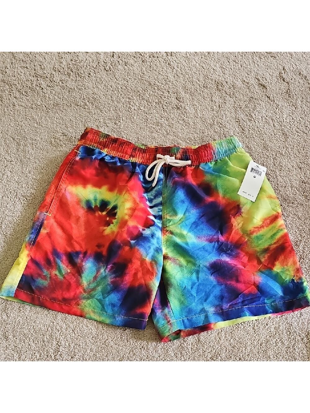 Polo by Ralph Lauren Tie-Dye Swim Trunks - Red, Blue, Yellow